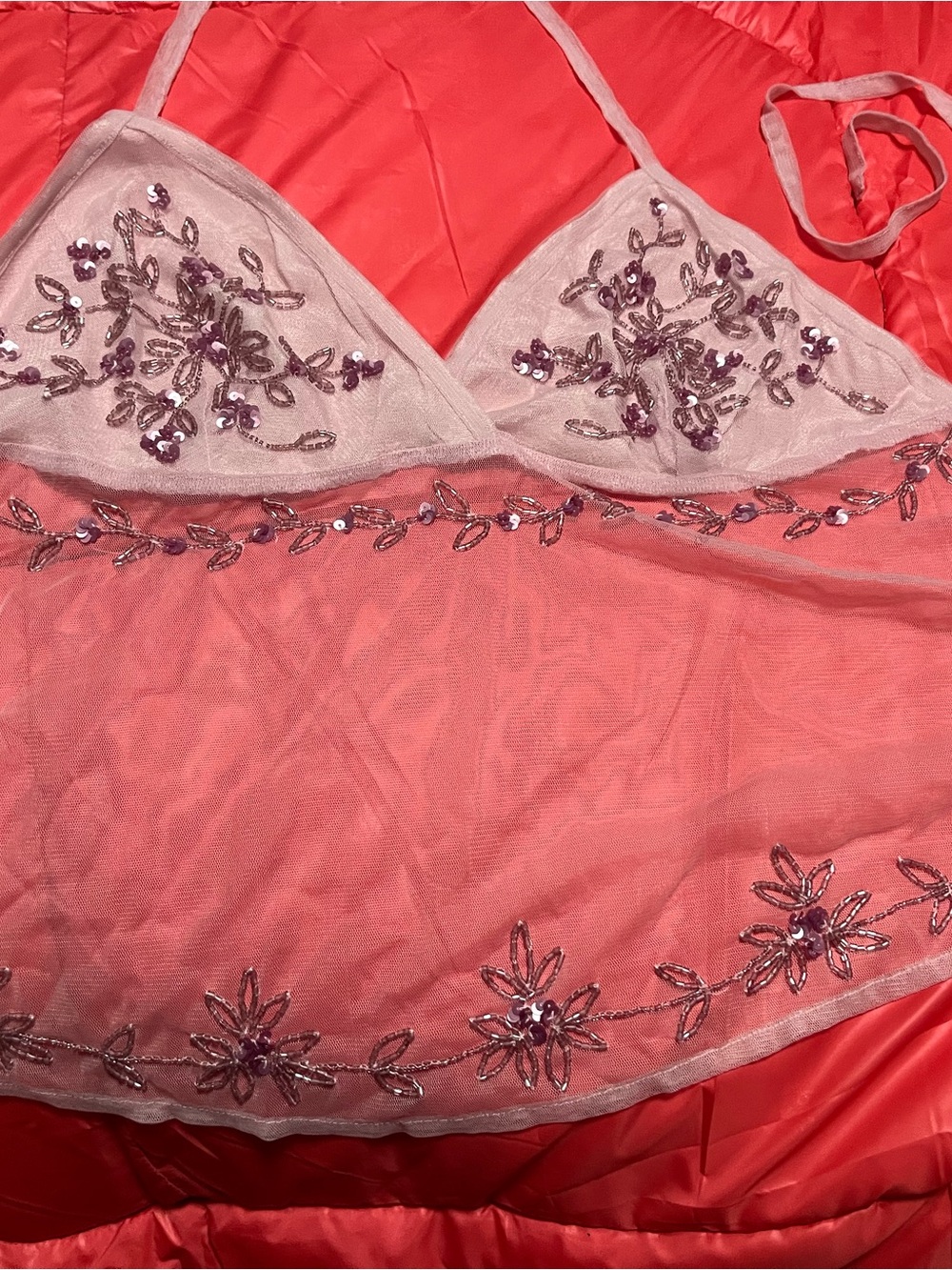Fairy top beaded mesh cami